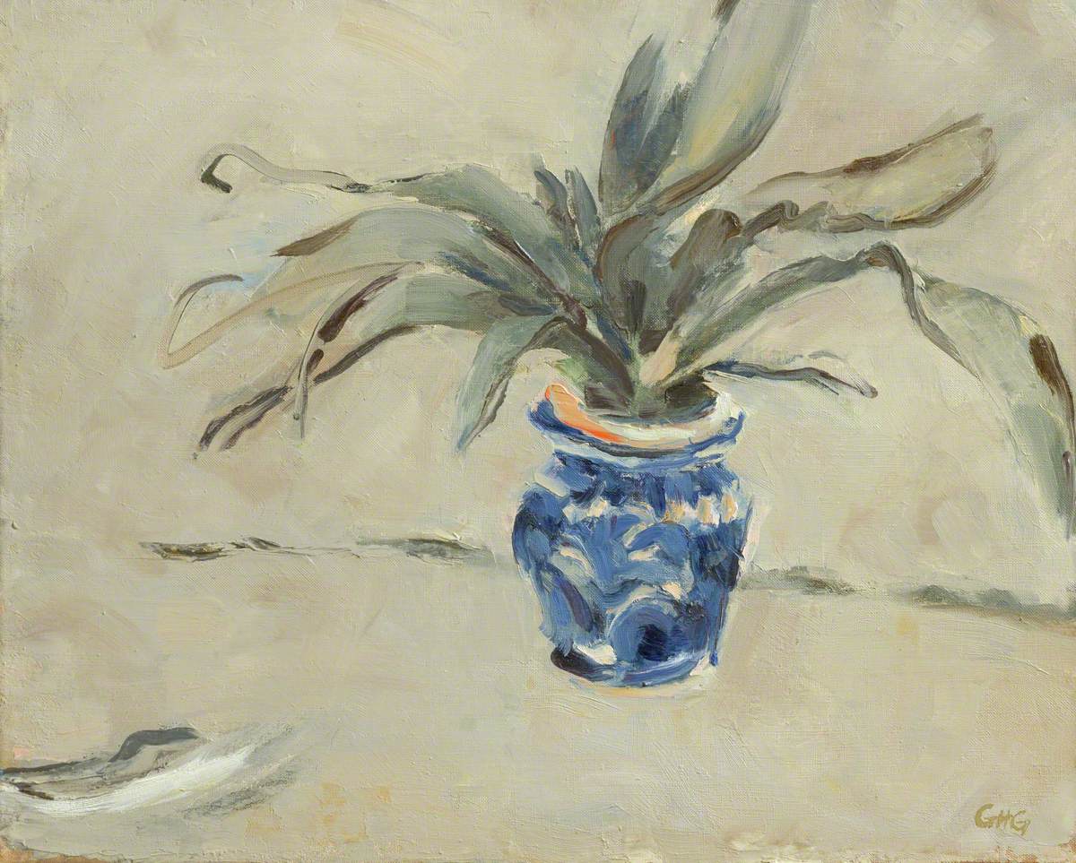 Blue Pot and Plant