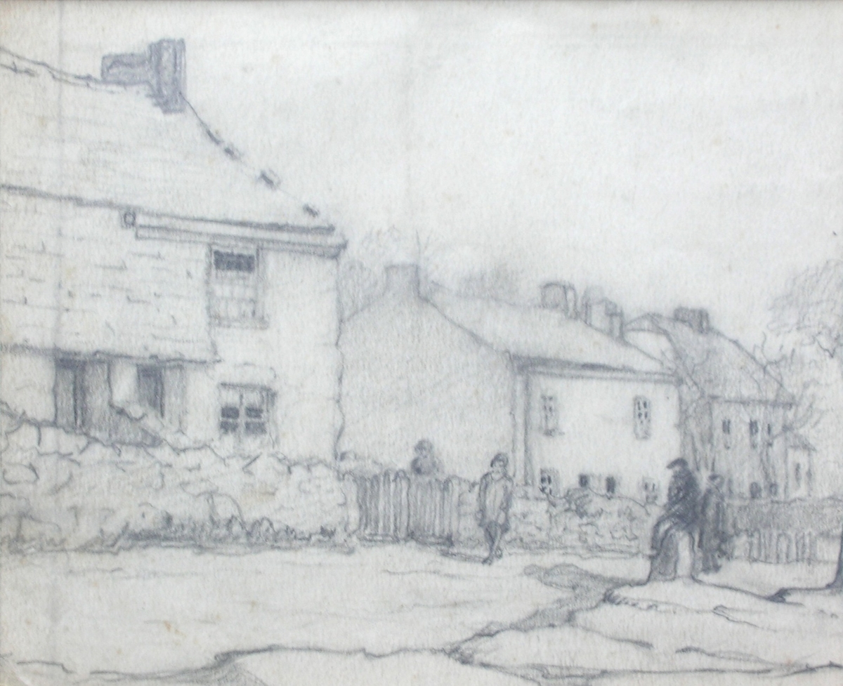 Village Street Scene with Figures