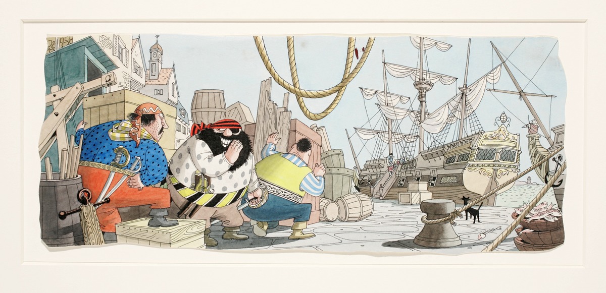 An Illustration for 'Captain Pugwash and the Ghost Ship'