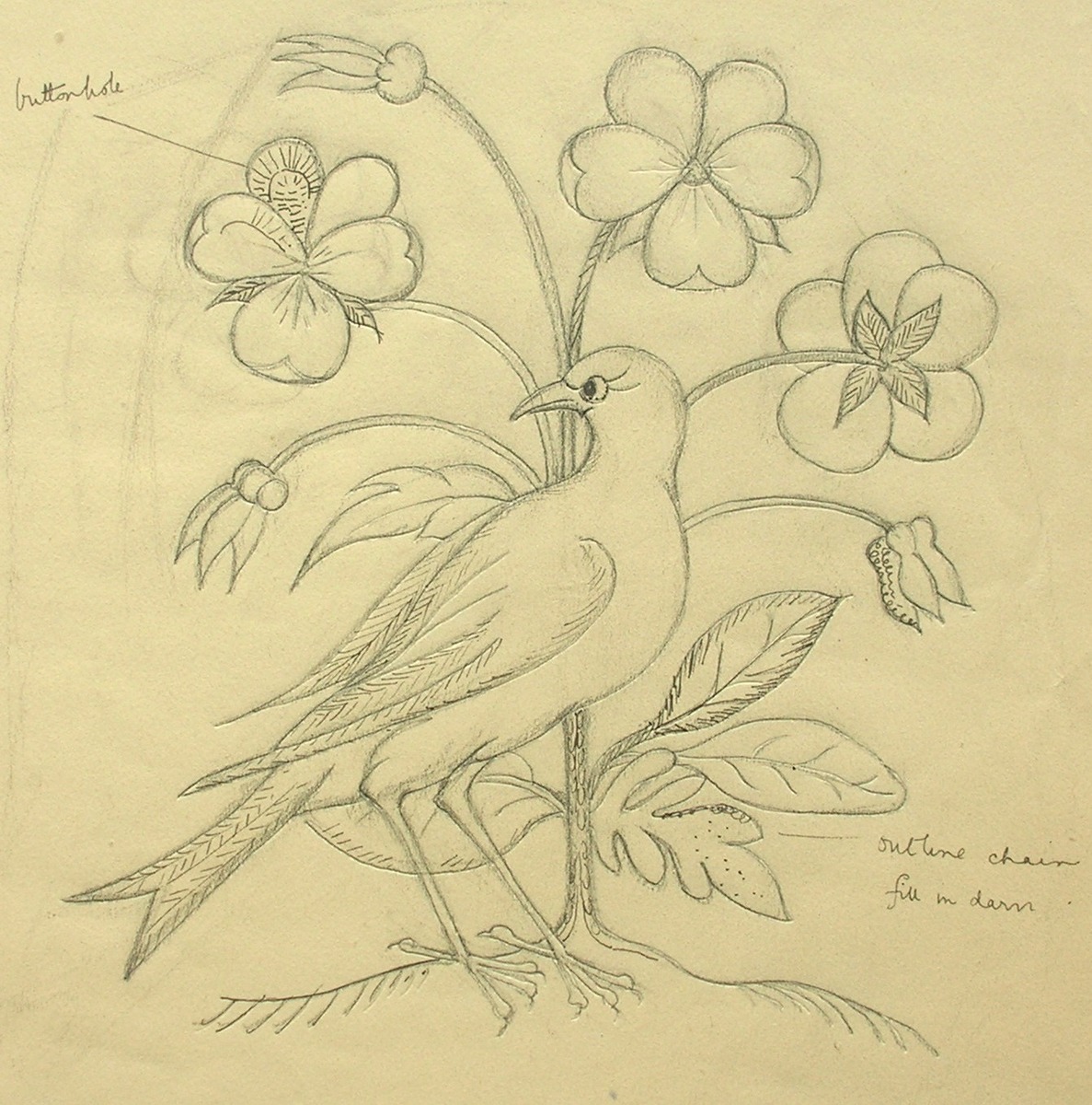 Bird with Flower Design