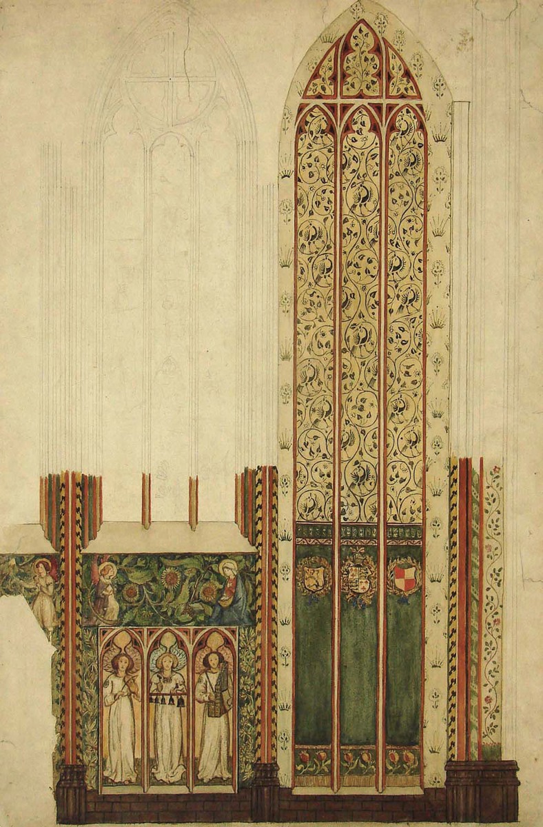 Study of Decorations for Church Produced at William Morris's Queen Square Stained Glass Workshop