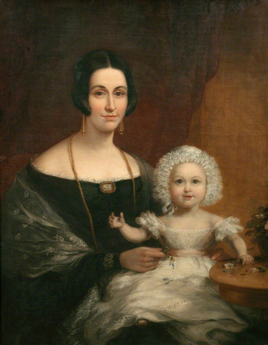 Mrs John Batten, Mayoress of Penzance, and Child