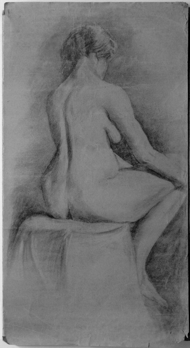 Drawing of a Young Nude Woman Art UK photo