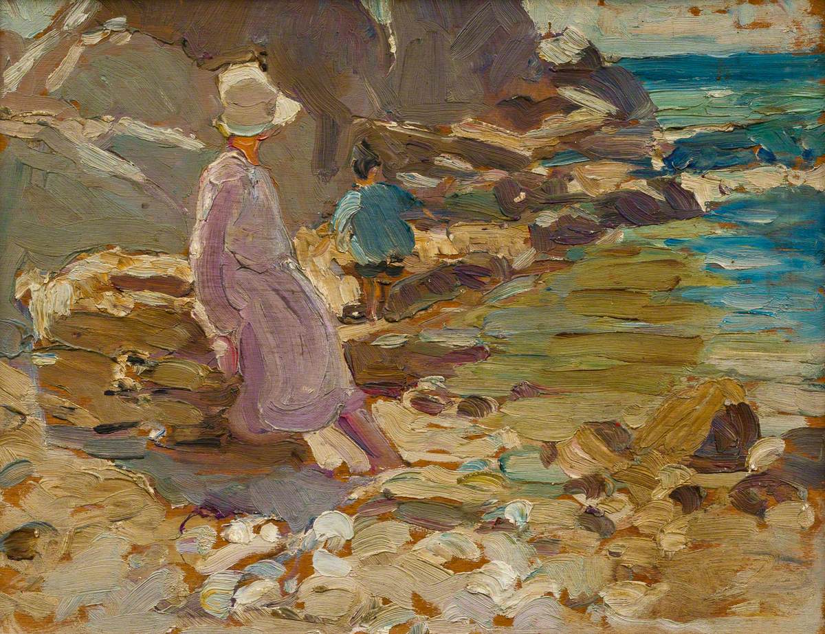 Untitled (Woman and Child on the Rocks)