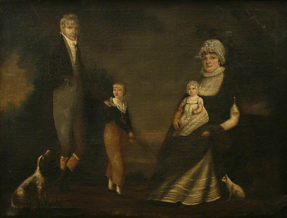 Family Portrait with Two Dogs