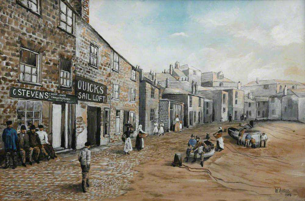 Harbour Front, the Wharf, St Ives, 1880