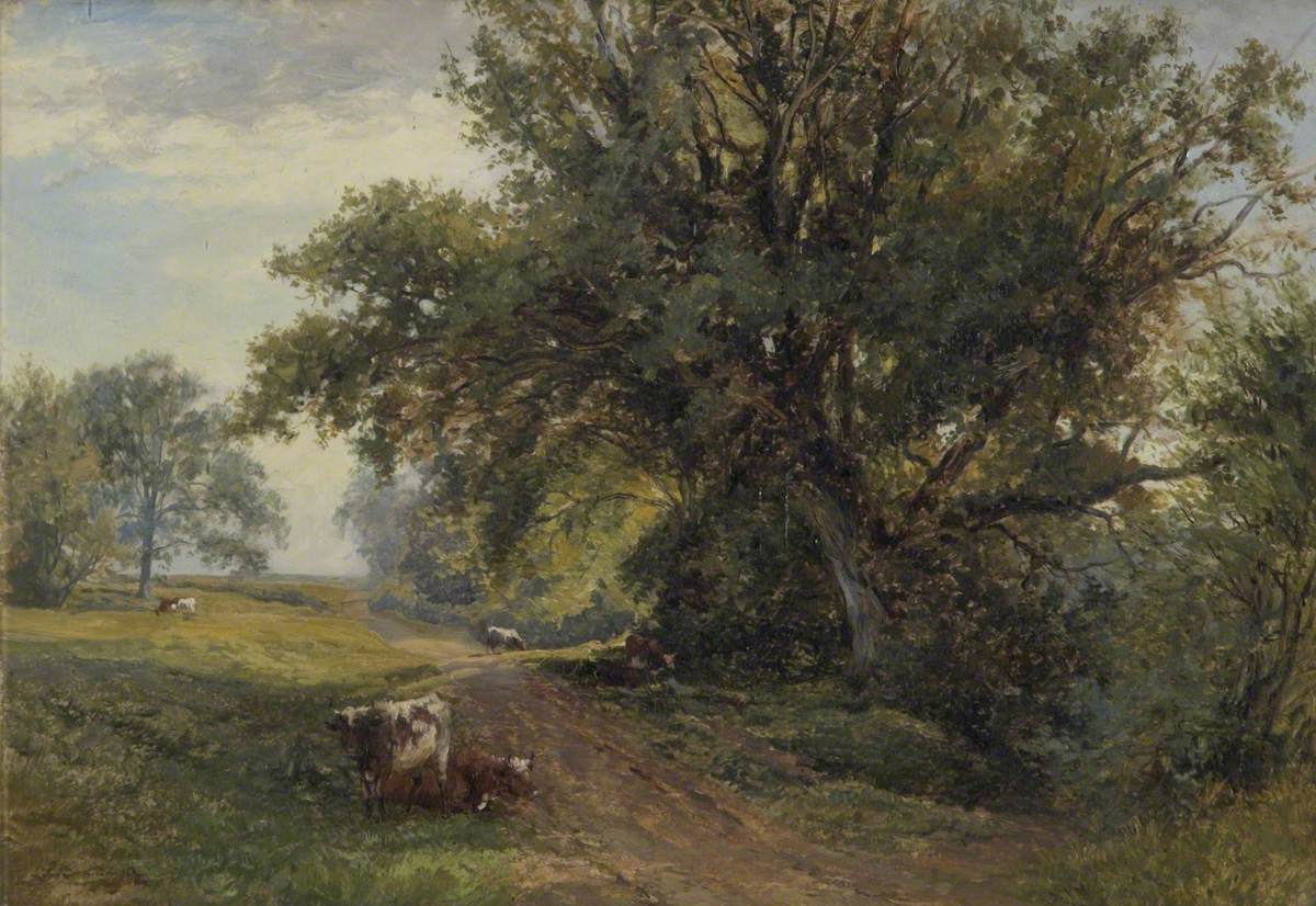 Cattle in a Country Lane at Kenilworth, Warwickshire