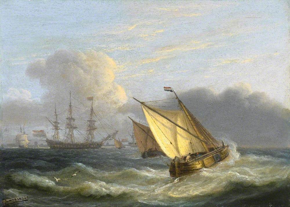 Dutch Coastal Scene with Shipping