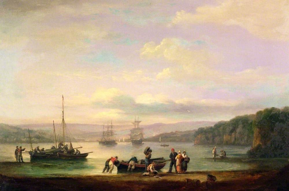 A View of the River Teign, Looking up River from Teignmouth towards Dartmoor, Devon