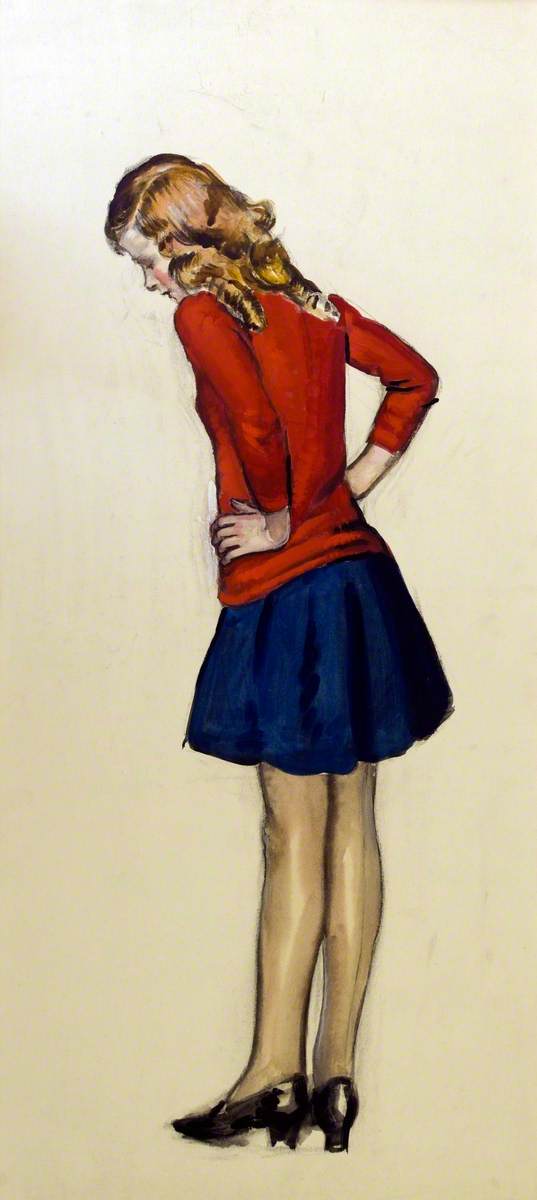 Young Girl in Red and Blue