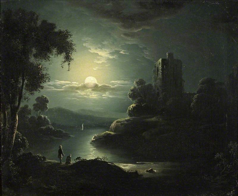 Moonlit River Landscape