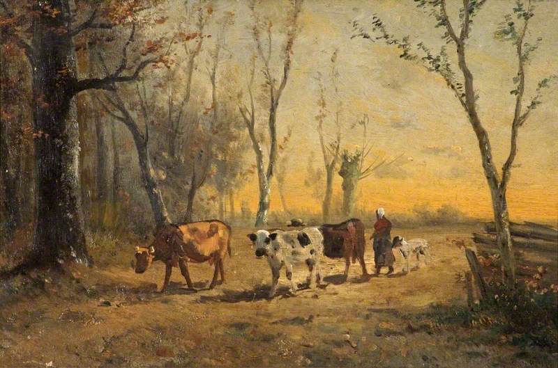 Cattle on a Woodland Track