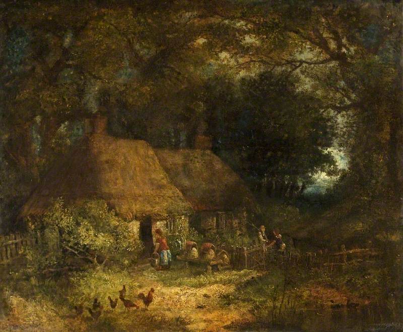 Woodland Scene with a Cottage