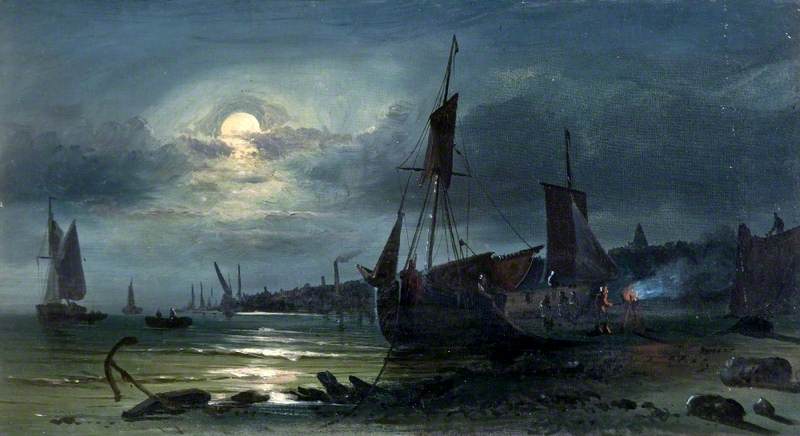 Moonrise on the Medway, Kent