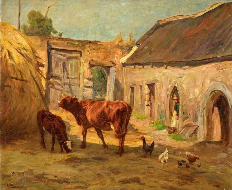 Cattle in a Yard