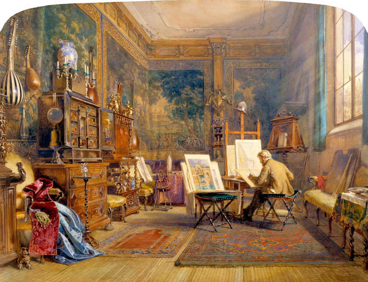 An Artist at Work in His Studio