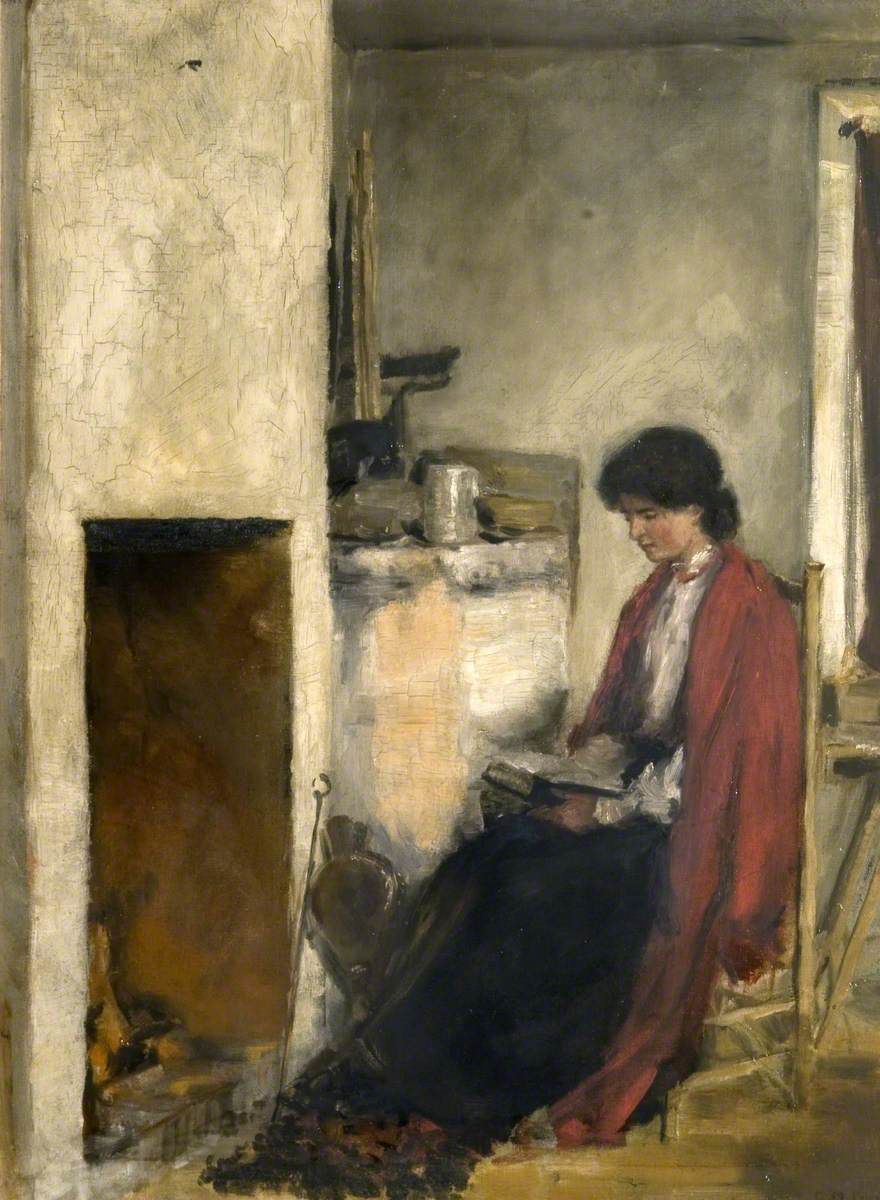 May Powys (1882–1972), by the Fire