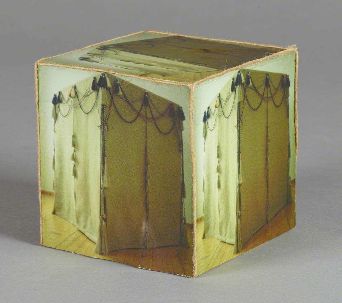 121 Linked Cubes: Cube Embellished with Jute Tent Images