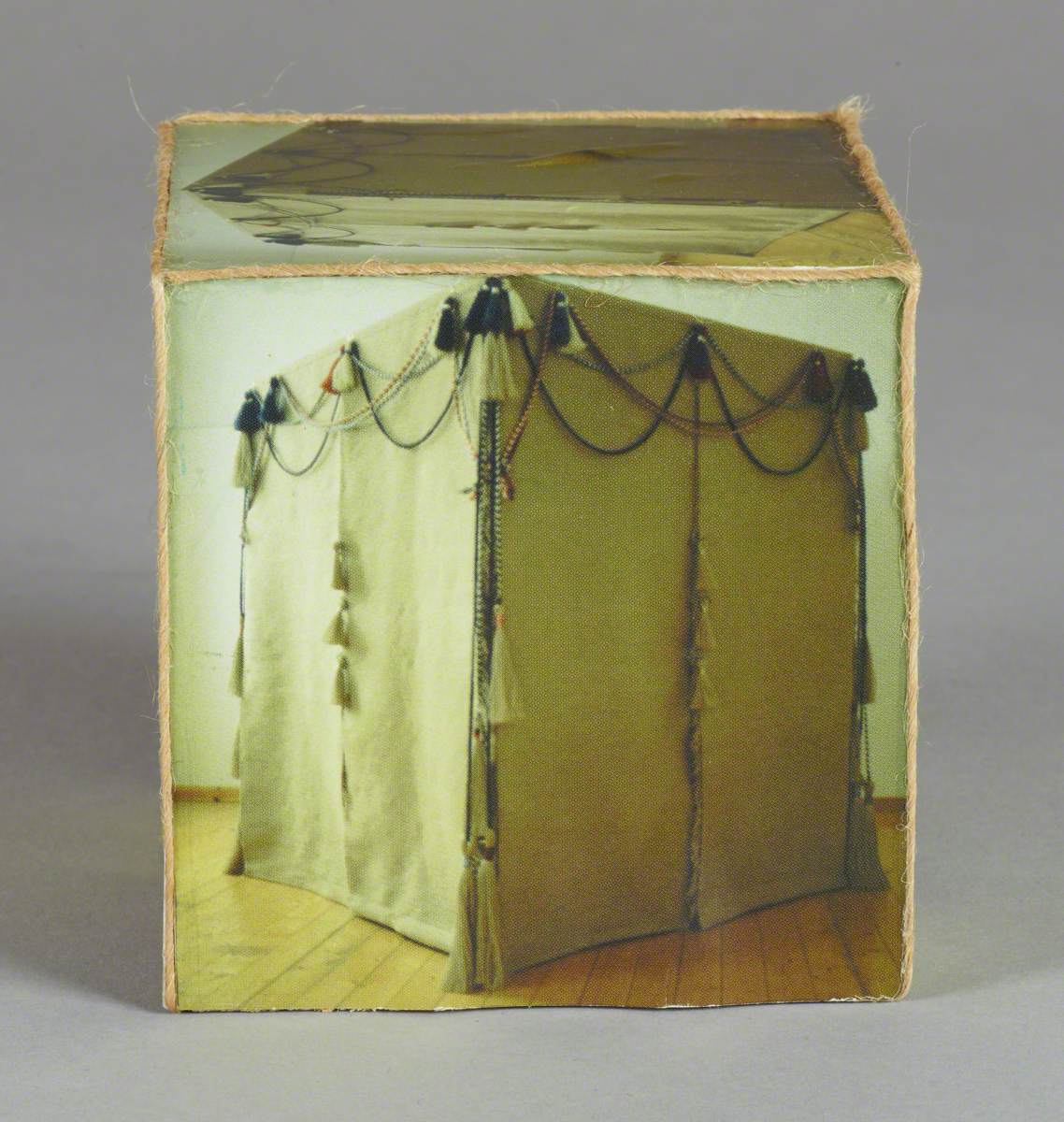 121 Linked Cubes: Cube Embellished with Jute Tent Images