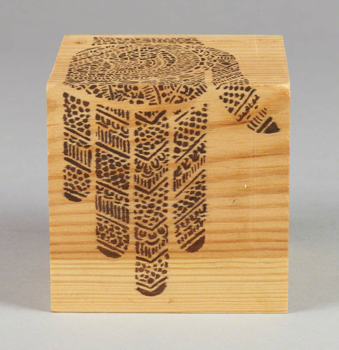 121 Linked Cubes: Cube with Indian-Style Stencilled Hand Patterns | Art UK