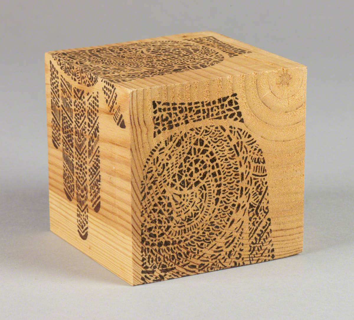 121 Linked Cubes: Cube with Indian-Style Stencilled Hand Patterns | Art UK