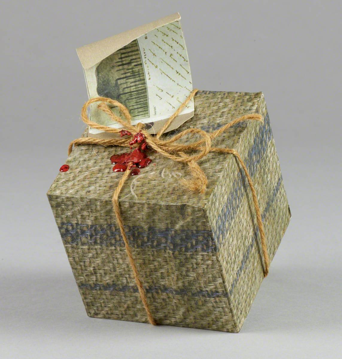 121 Linked Cubes: Cube Covered with Photo Images of Jute