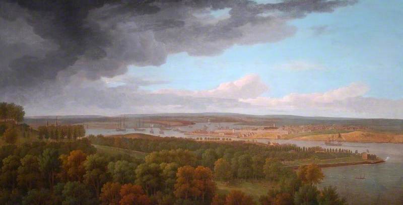 A View of Hamoze and Plymouth Dock from Mount Edgcumbe