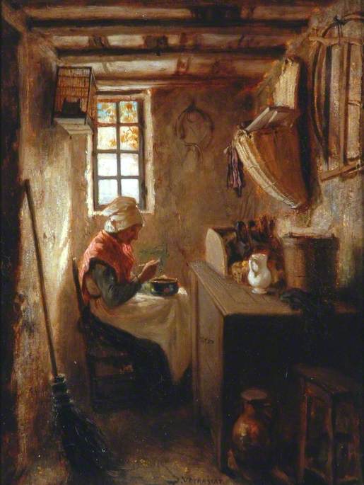 Interior with an Old Woman Eating Soup