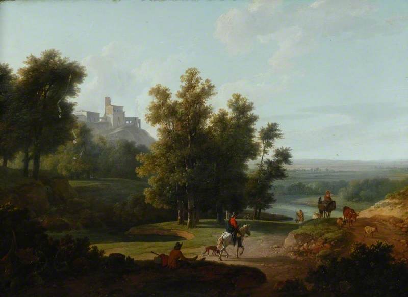 Landscape with Figures and a Castle on a Hill