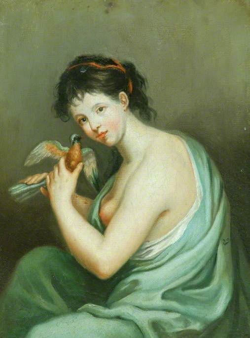 Girl in Green with a Bird