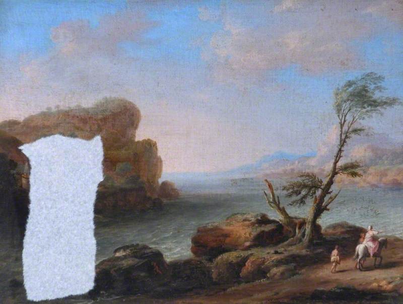 View of the Seashore with Figures