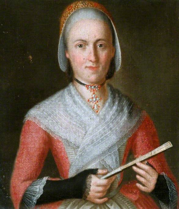 Lady in a Red Dress with an Embroidered Headdress