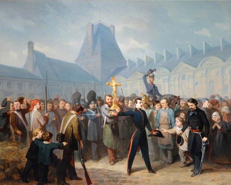 Incident of the Revolution of 1848 in Paris in the Court of the Louvre