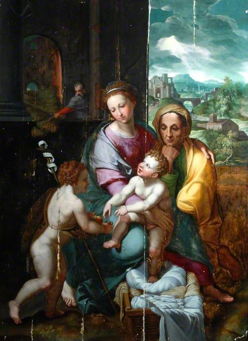 The Holy Family with Saint Elizabeth and the Infant Saint John the ...