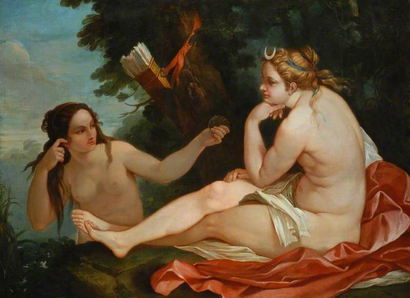 Diana with Nymph, Bathing