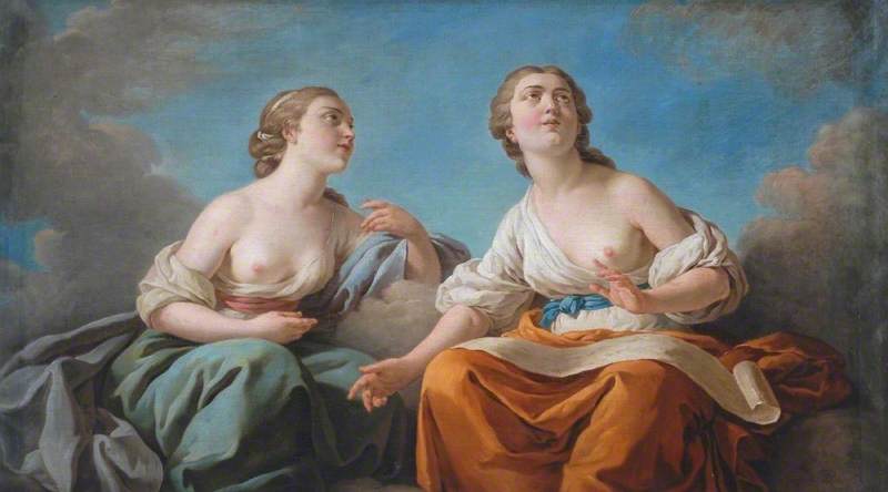 Two Muses, Allegory of the Five Senses (dessus de porte)