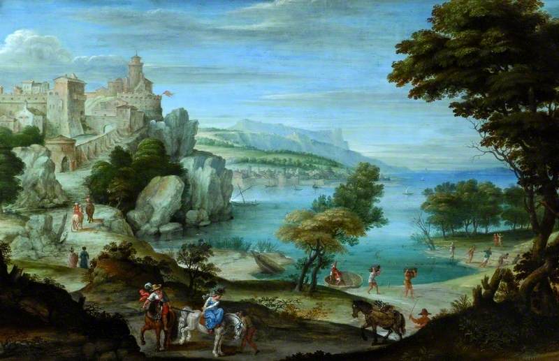 A Seashore with a Castle