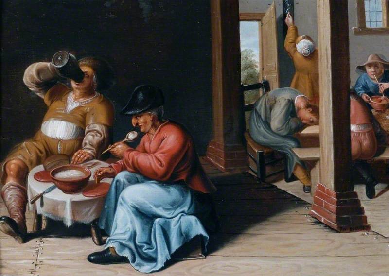 Interior with an Old Woman Eating Soup