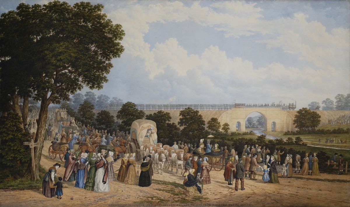 Opening of the Stockton and Darlington Railway, 1825, from a Sketch by the Artist