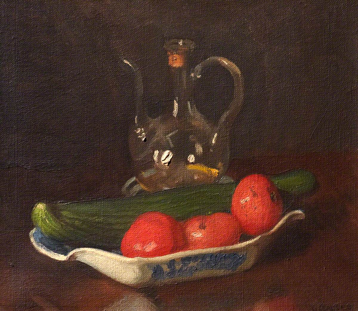 Still Life with a Cucumber and Tomatoes
