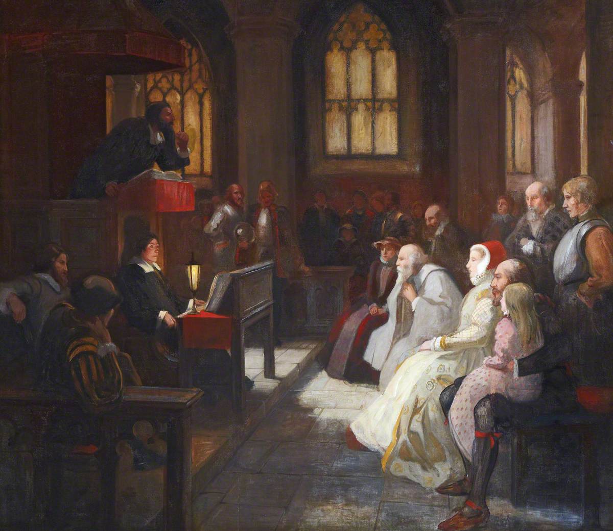 John Knox Preaching in St Giles Cathedral to a Congregation Comprising Mary, Queen of Scots and Other Noble Personages