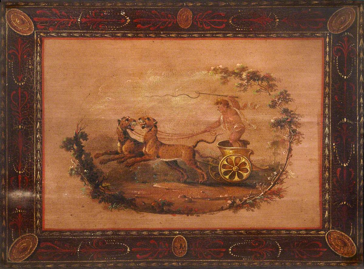 A Putto Driving a Chariot Led by Two Cheetahs