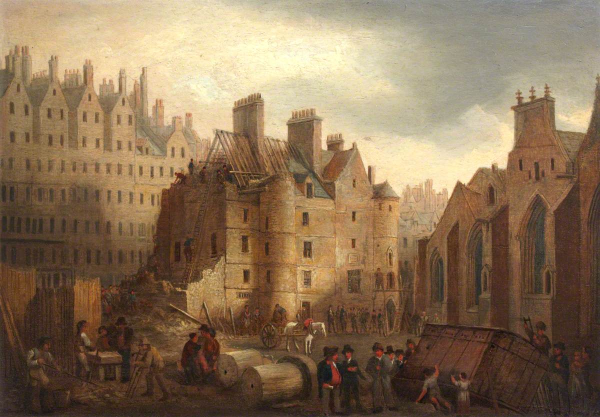 The Old Tolbooth of Edinburgh during Demolition