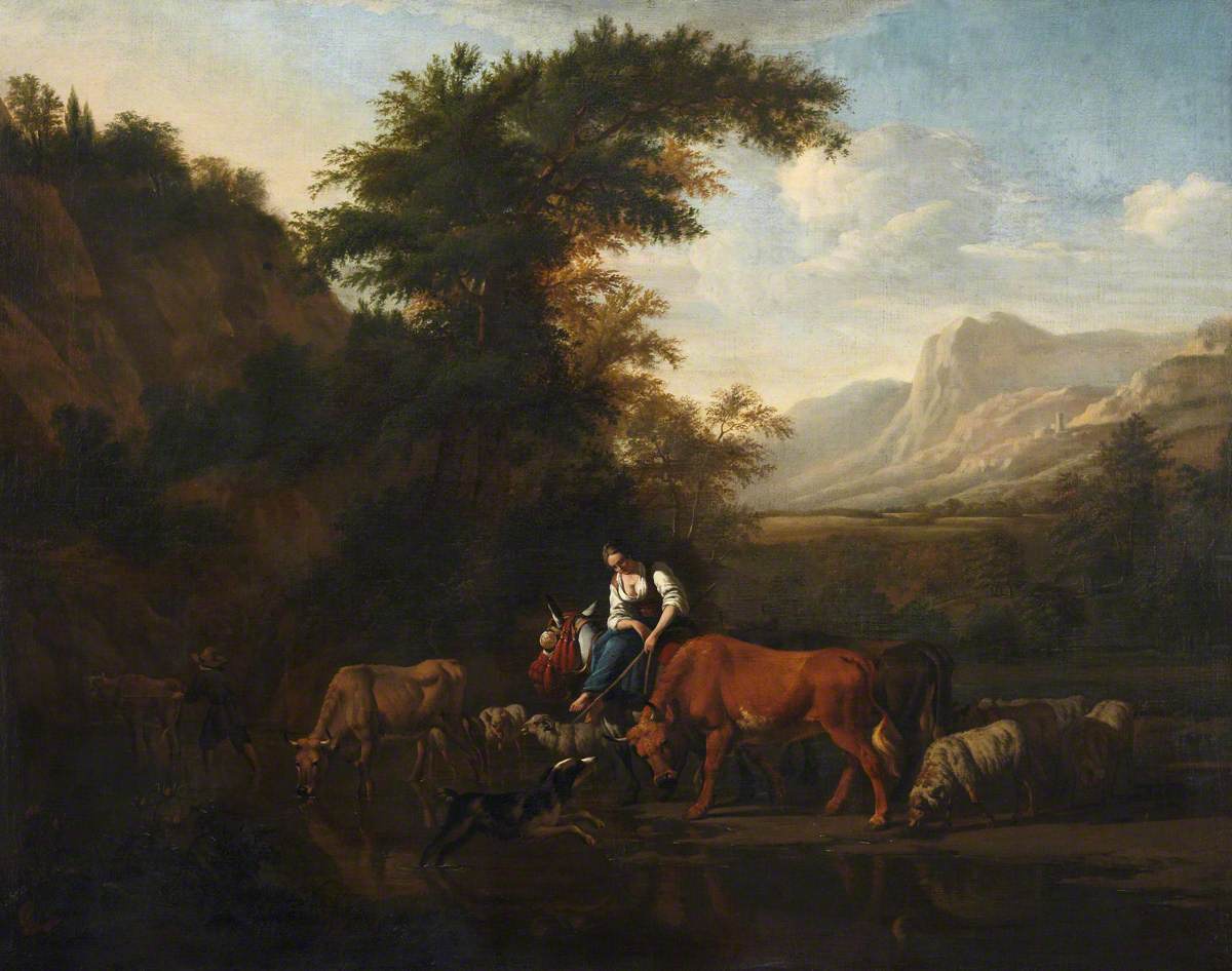 Landscape with Cattle and Figures