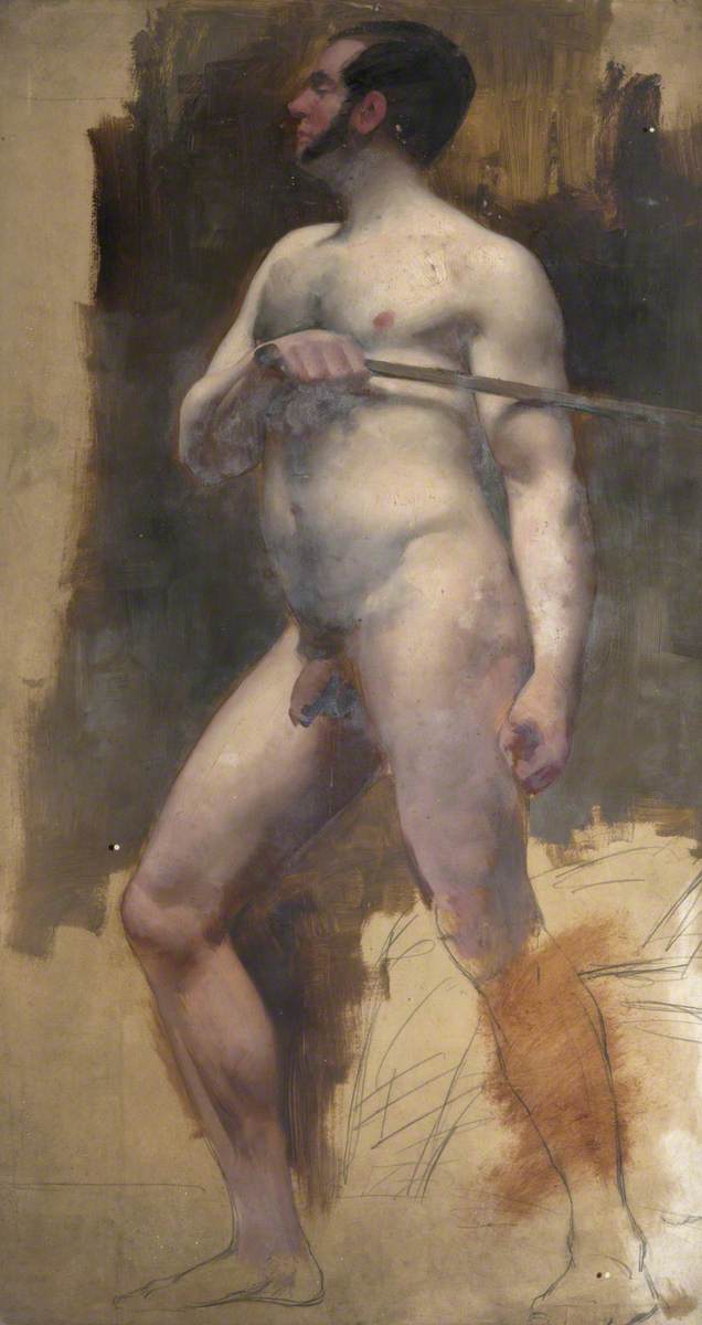 Standing Male Nude with Stick