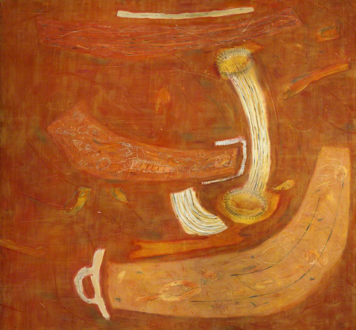Composition in Orange with Organic Forms