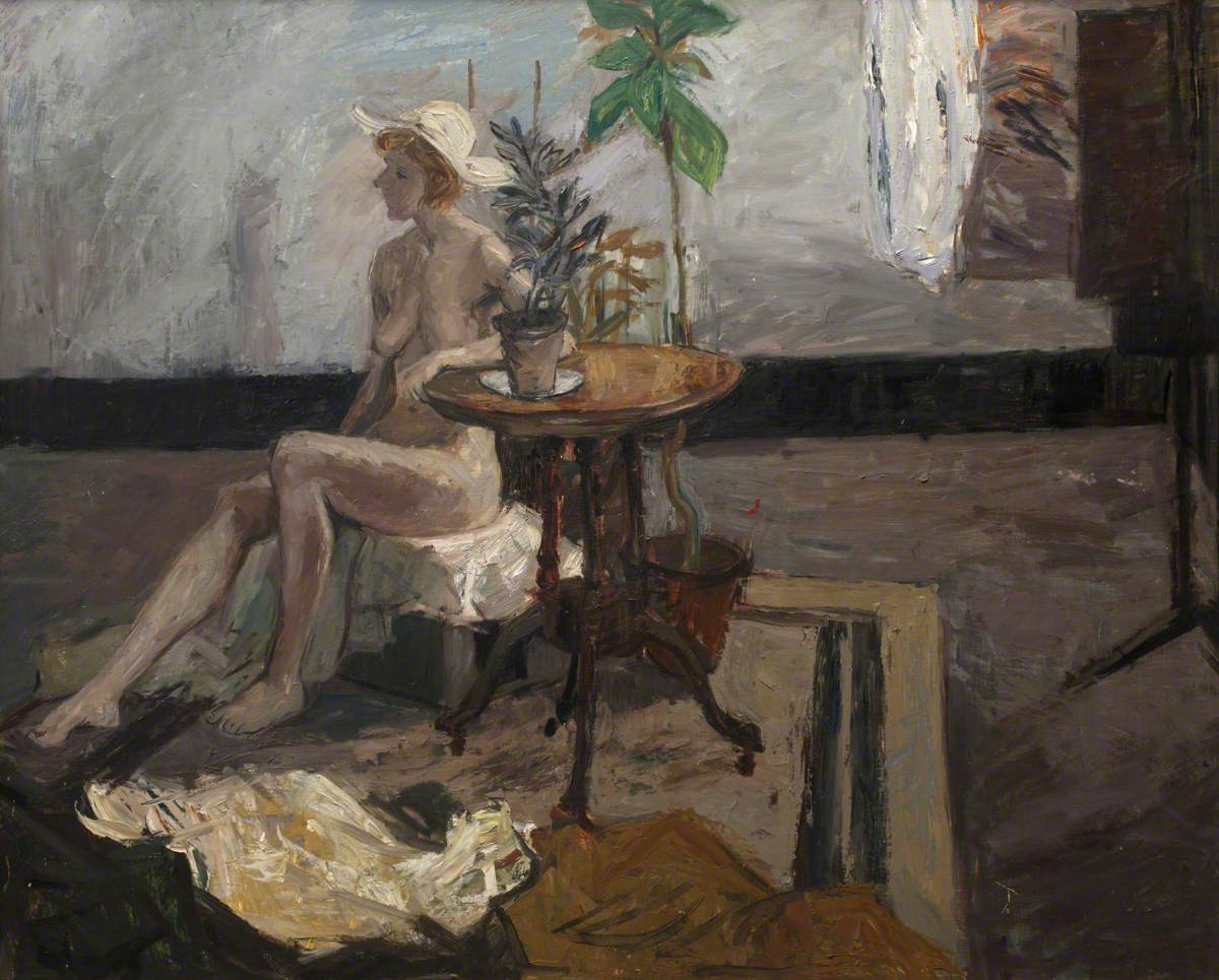 Seated Nude with Plants