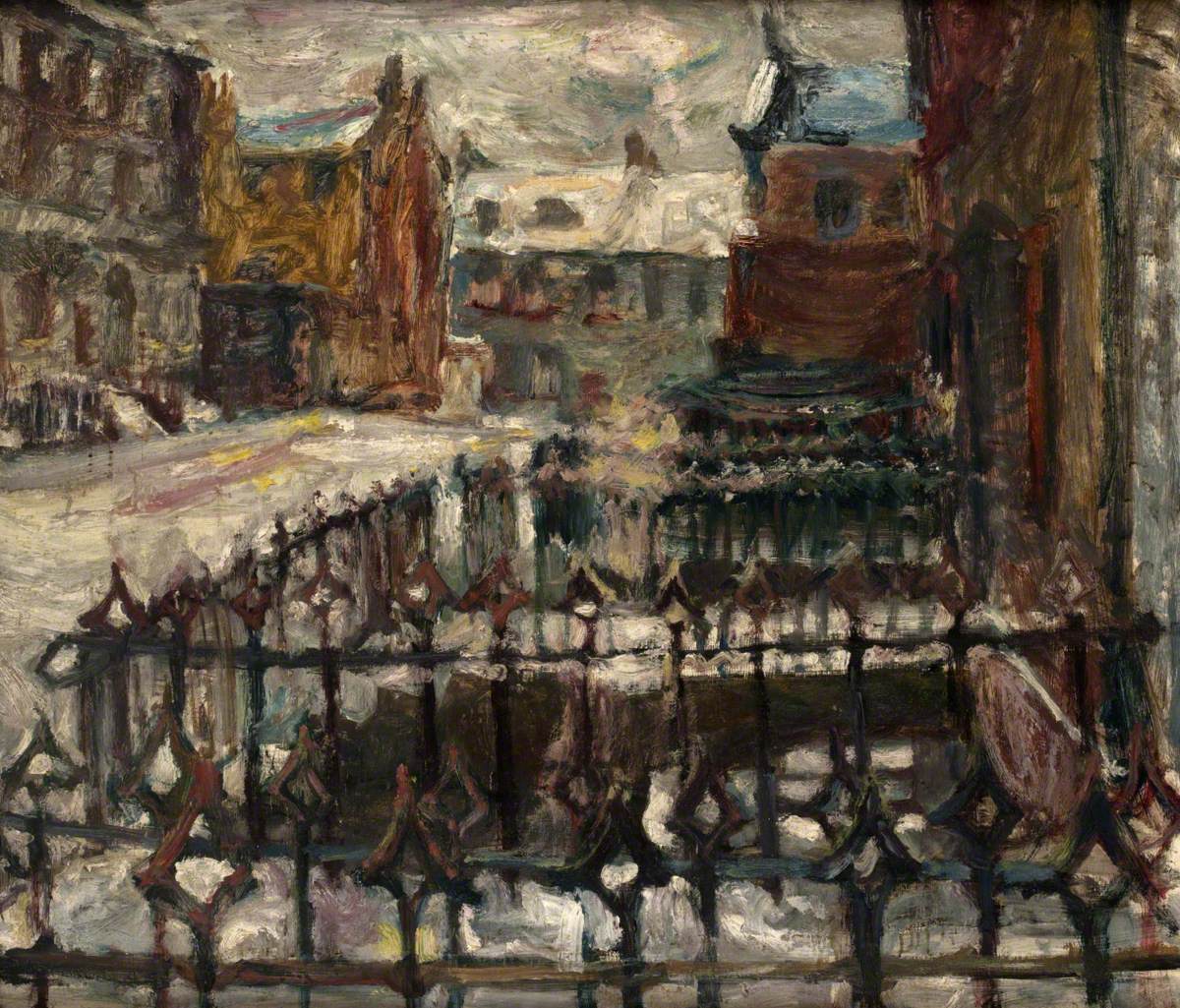 Street Scene with Iron Railings