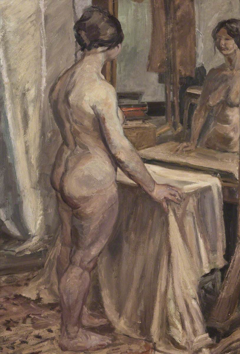 Standing Female Nude at Mirror