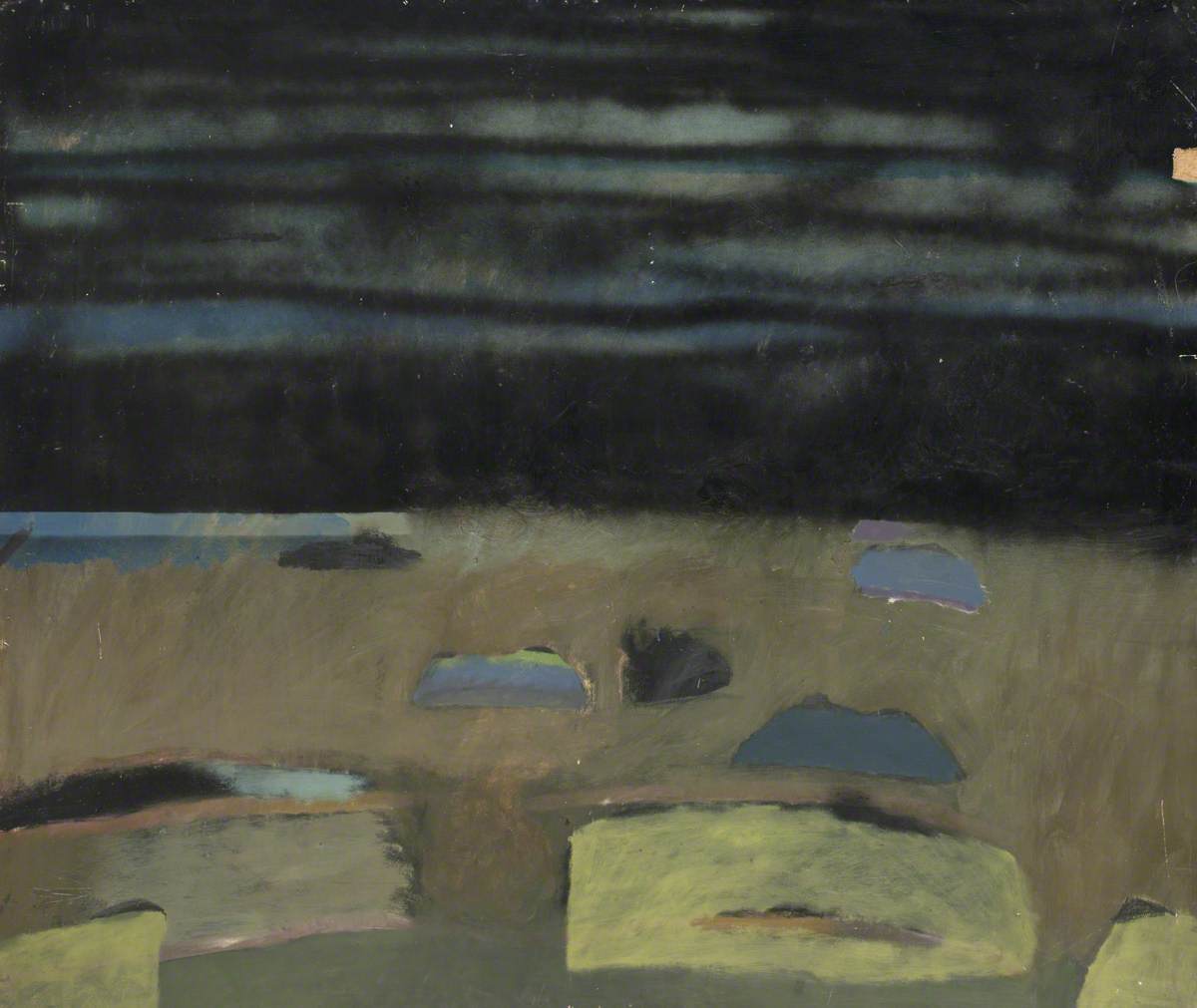 Moorland Landscape with Night Sky